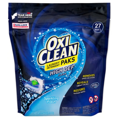 OxiClean High Def Clean Sparkling Fresh Laundry Detergent Paks - 27 Count - Image 3