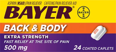 Bayer Back & Body Extra Strength Coated Caplets - 24 Count