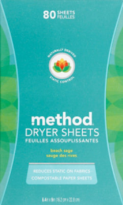 Method Dryer Sheets Beach Sage Box - 80 Count - Image 2