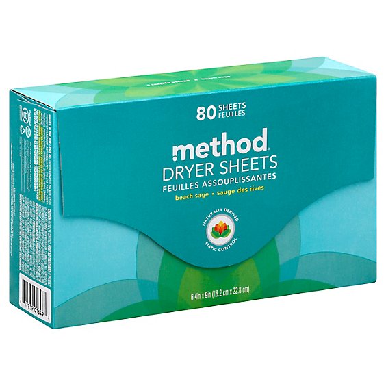 Method Dryer Sheets Beach Sage Box - 80 Count