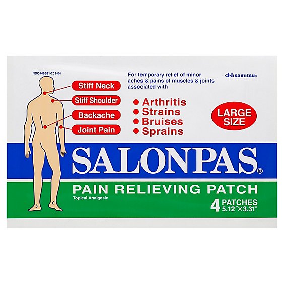 Salonpas Patch Pain Relief Large - 4 Count