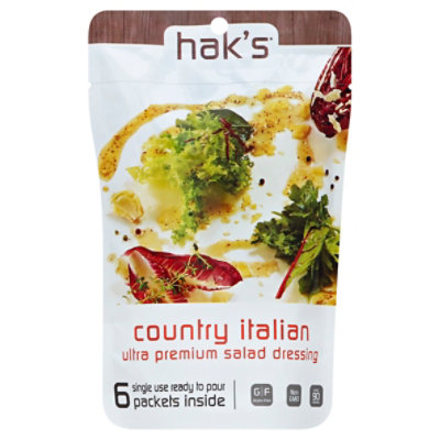 Haks Salad Dressing Ultra Premium Single Use Packets Country Italian - 6  Count - albertsons