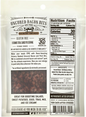 EPIC Bacon Bits Uncured Hickory Smoked - 3 Oz - Image 5