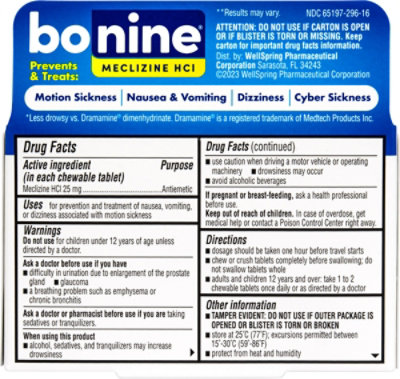 Bonine For Motion Sickness Chewable Tablets Raspberry Flavored - 16 Count - Image 4
