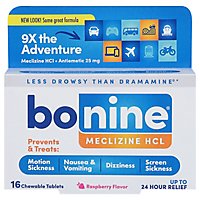Bonine For Motion Sickness Chewable Tablets Raspberry Flavored - 16 Count - Image 1