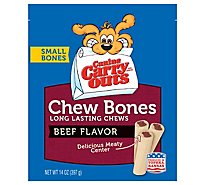 Canine Carry Outs Dog Snacks Beef Flavor Chew Bones Small Bag - 14 Oz