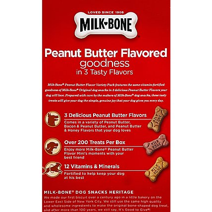 Milk-Bone Flavor Snacks Dog Snacks For All Sizes Minis Peanut Butter Variety Pack - 15 Oz - Image 3