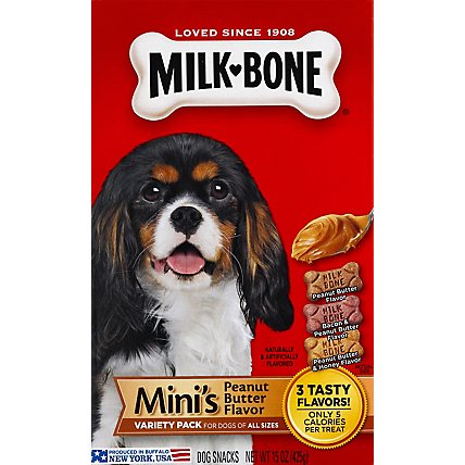 Milk-Bone Flavor Snacks Dog Snacks For All Sizes Minis Peanut Butter Variety Pack - 15 Oz - Image 2