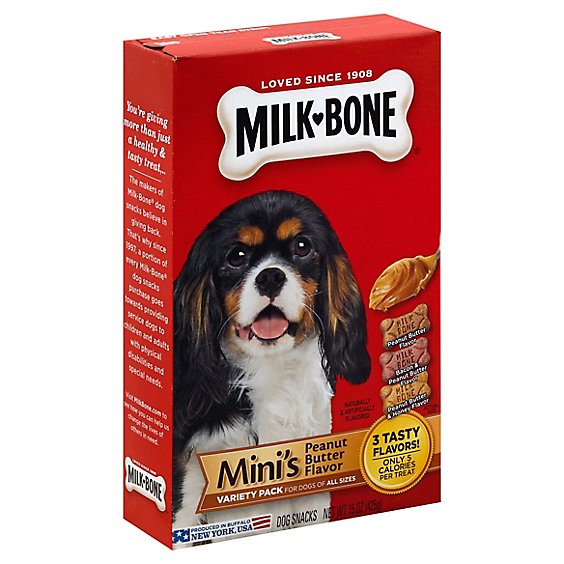 Milk-Bone Flavor Snacks Dog Snacks For All Sizes Minis Peanut Butter Variety Pack - 15 Oz
