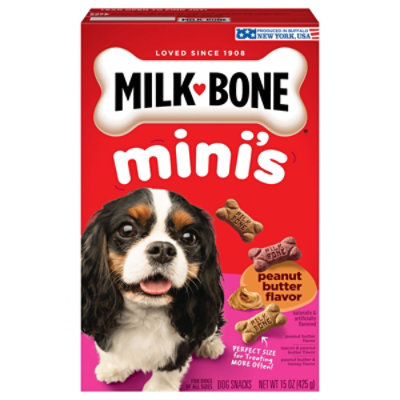 Milk-Bone Flavor Snacks Dog Snacks For All Sizes Minis Peanut Butter Variety Pack - 15 Oz - Image 1