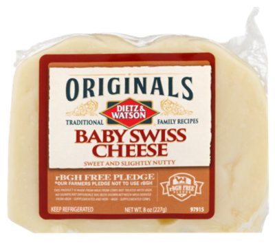 Dietz & Watson Cheese Originals Swiss Baby Swiss - 0.50 LB