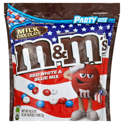 M&Ms Red White & Blue Patriotic Milk Chocolate Candy Party Size 42 Oz