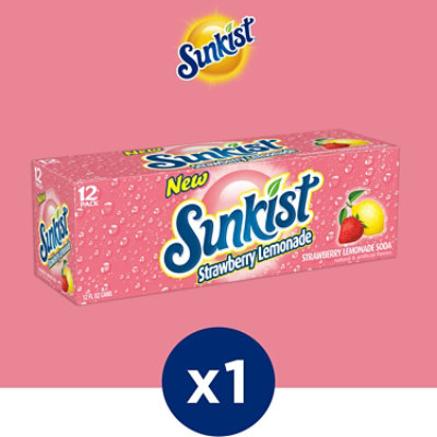 Sunkist Strawberry Lemonade Soda Cans - 12-12 Fl. Oz. - Image 3