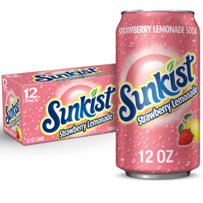 Sunkist Strawberry Lemonade Soda Cans - 12-12 Fl. Oz.