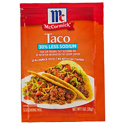 McCormick 30% Less Sodium Taco Seasoning Mix - 1 Oz - Image 1