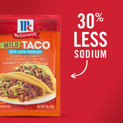 McCormick 30% Less Sodium Mild Taco Seasoning Mix - 1 Oz - Image 3