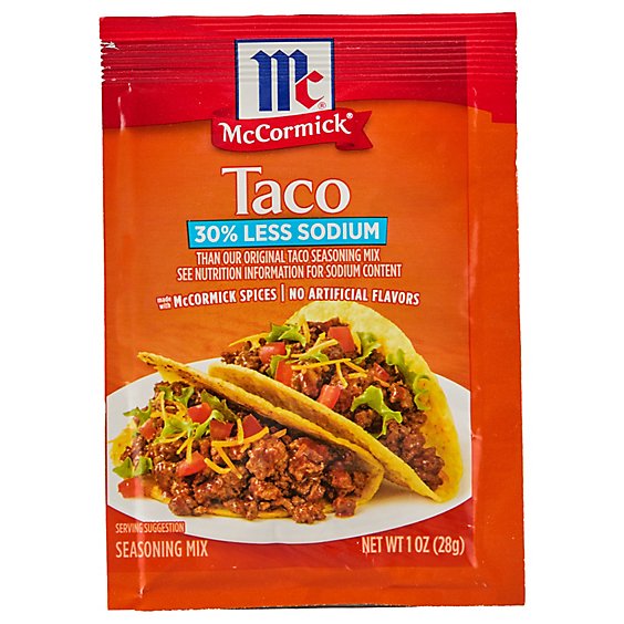 McCormick 30% Less Sodium Mild Taco Seasoning Mix - 1 Oz