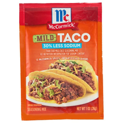 McCormick Seasoning Mix Taco Mild 30% Less Sodium - 1 Oz