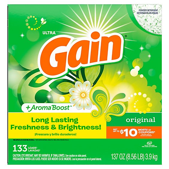 Gain Ultra Powder Laundry Detergent Original 120 Loads - 137 Oz