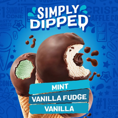 Nestle Drumstick Simply Dipped Vanilla Mint Vanilla Fudge Cones Variety Pack - 8 Count - Image 4