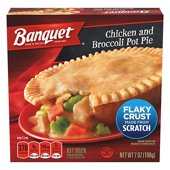Banquet Chicken & Broccoli Pot Pie Frozen Dinner - 7 Oz