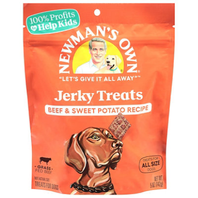 Newmans Own Dog Treat Beef Jerky Beef & Sweet Potato Recipe Pouch - 5 Oz - Image 2