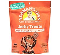 Newmans Own Dog Treat Beef Jerky Beef & Sweet Potato Recipe Pouch - 5 Oz