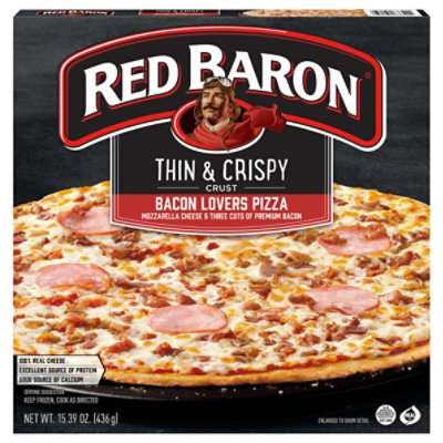 Red Baron Pizza Thin & Crispy Bacon Lovers - 15.39 Oz