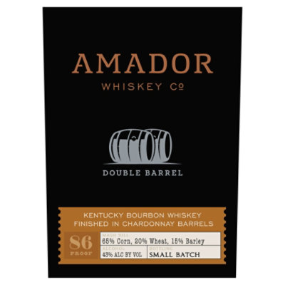 Amador Double Barrel 43% Alcohol Wheated Chardonnay Barrel Bourbon Whiskey 86 Proof - 750 Ml - Image 2