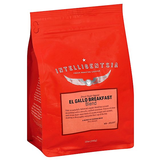 INTELLIGENTSIA Coffee Direct Trade Fresh Roasted El Gallo Breakfast Blend - 12 Oz