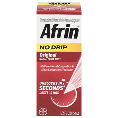 Afrin No Drip Nasal Decongestant Original Maximum Strength Pump Mist - 0.5 Fl. Oz. - Image 3