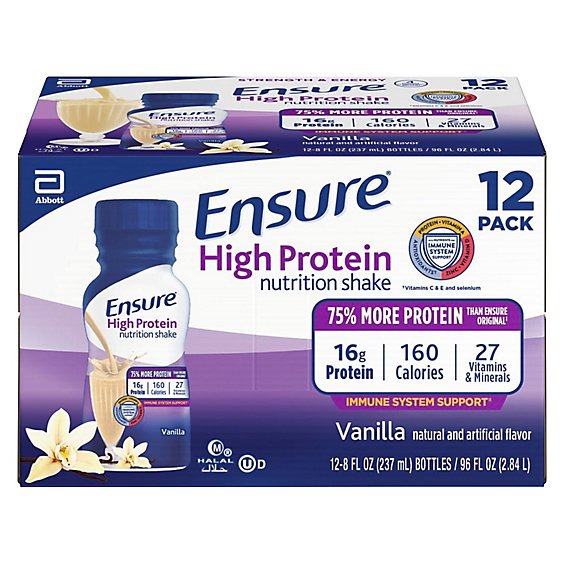 Ensure High Protein Nutrition Shake Ready To Drink Vanilla - 12-8 Fl. Oz.
