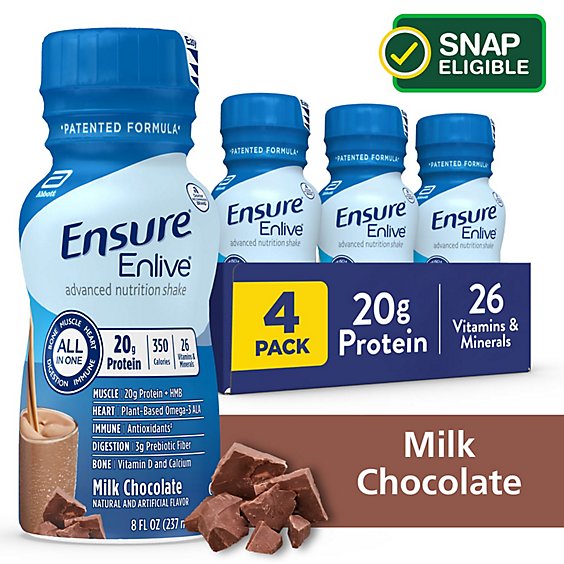 Ensure Enlive Advanced Meal Replacement Shake Ready To Drink Milk Chocolate - 4-8 Fl. Oz.