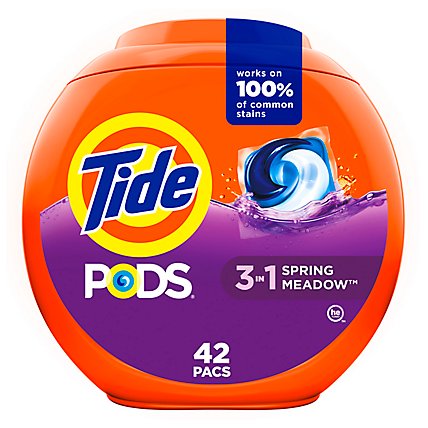 Tide PODS Spring Meadow Liquid Laundry Detergent Pacs - 42 Count - Image 2