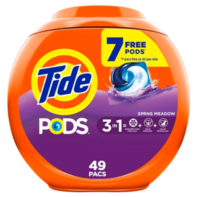 Tide PODS Spring Meadow Liquid Laundry Detergent Pacs - 42 Count - Image 1