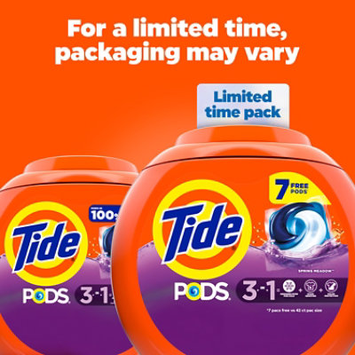 Tide PODS Spring Meadow Liquid Laundry Detergent Pacs - 42 Count - Image 2