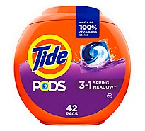 Tide PODS Liquid Laundry Detergent Pacs HE Turbo Spring Meadow - 42 Count