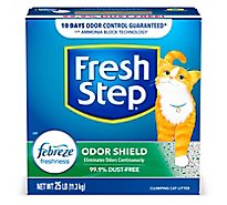 Fresh Step Odor Shield Scented Clumping Cat Litter With The Power Of Febreze - 25 Lbs