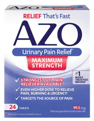 AZO Urinary Pain Relief Maximum Strength Tablets - 24 Count