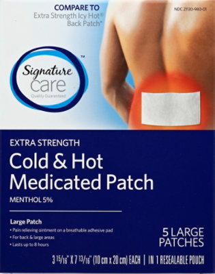 Signature Select/Care Medicated Patch Cold & Hot Extra Strength Large - 5 Count - Image 2