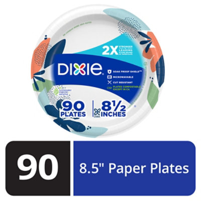 Dixie Everyday Paper Plates Printed 8 1/2 Inch - 90 Count - Image 2