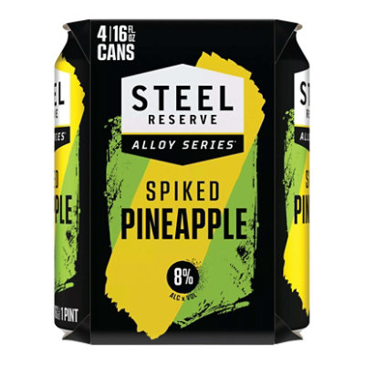 Steel Reserve Spiked Pineapple Flavored Malt Beverage Beer 8% ABV Cans - 4-16 Fl. Oz. - Image 2
