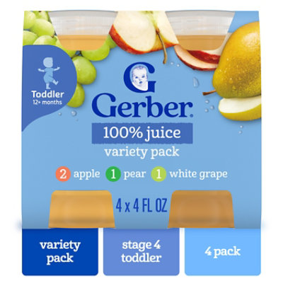 Gerber Fruit Juice Bottles Variety Pack - 4-4 Fl. Oz. - Image 1