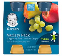 Gerber Variety Pack Fruit Juice Bottles - 4-4 Fl Oz