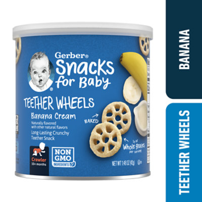 Gerber Baby Food Crawler Teether Wheels Banana Cream - 1.48 Oz - Image 1