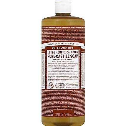 Dr. Bronners Liquid Soap Pure-Castile 18-In-1 Hemp Eucalyptus - 32 Fl. Oz. - Image 2