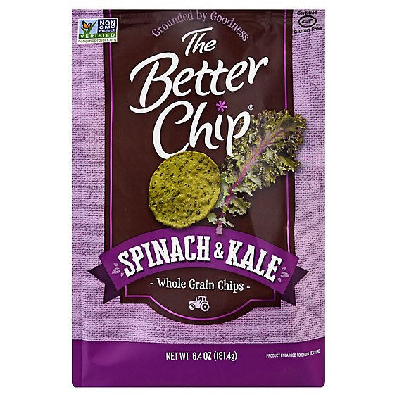 The Better Chip Spinach & Kale Whole Grain Chips - 6.4 Oz