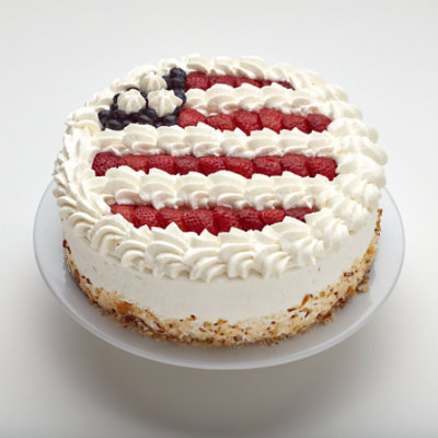 Bakery Cake 10 Inch Red White And Blue - Each