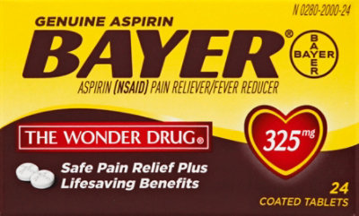 Bayer Tablets Aspirin Coated 325mg - 24 Count - Image 2