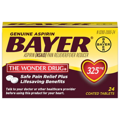 Bayer Tablets Aspirin Coated 325mg - 24 Count - Image 1